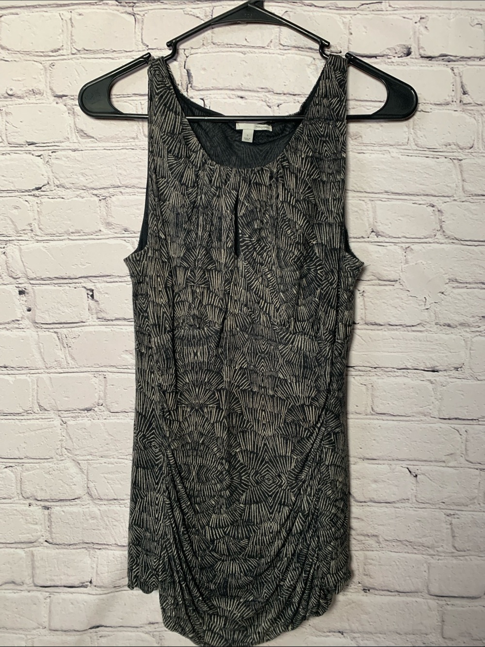 Halogen Black and Cream Printed Tank Top